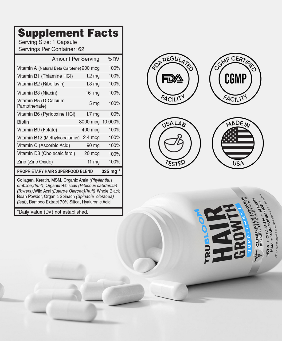 TRU BLOOM Hair Growth Vitamins